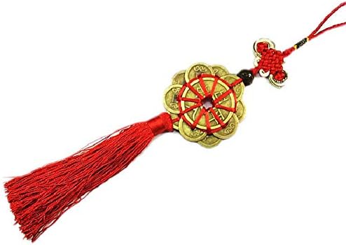 Chinese Feng Shui Ten Emperor Money Coins with Red Tassels