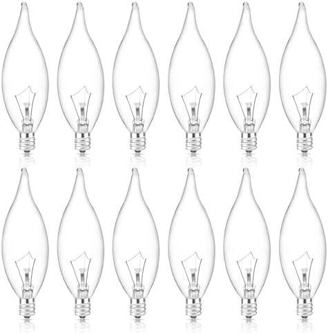 SerBion E12 B10 Clear Candle Bulb 40W Warm White 2700K 12-Pack