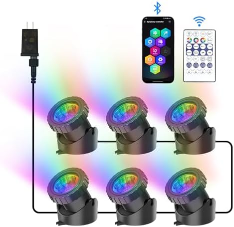 CREPOW RGB Underwater Pond Lights Set of 6