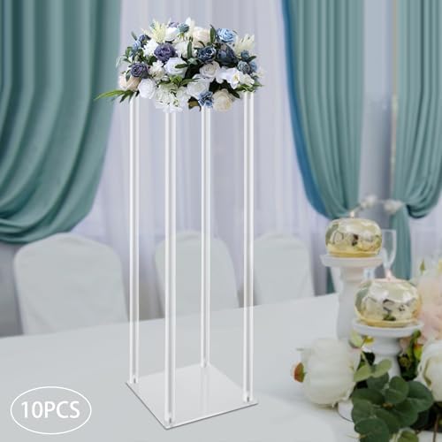 10 Pcs Wedding Flower Stand with Acrylic Column