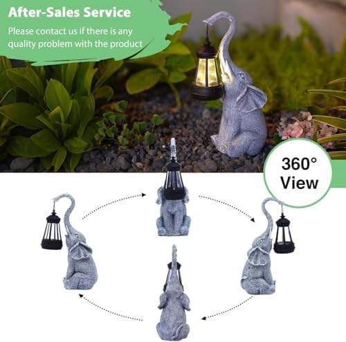 Goodeco Elephant Statue Garden Decor - 11 Inch Outdoor Statues