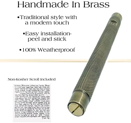 Brass Mezuzah Case with Scroll 7 Inches