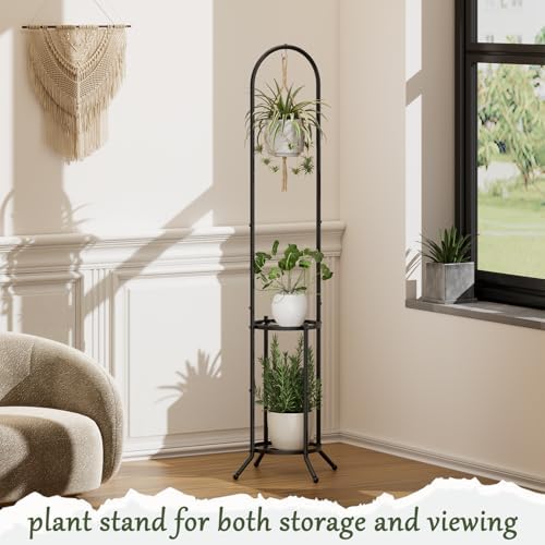 2-Tier Hanging Plant Stand for Indoor and Outdoor Use