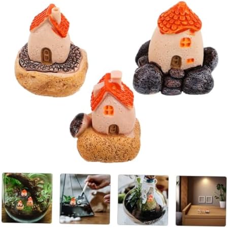 GLEAVI 6pcs Miniature House for Garden Decor