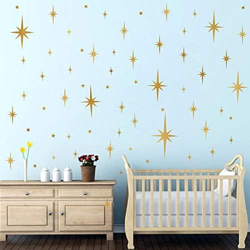 Easma Star Wall Stickers for Girls Room Decor 116pcs