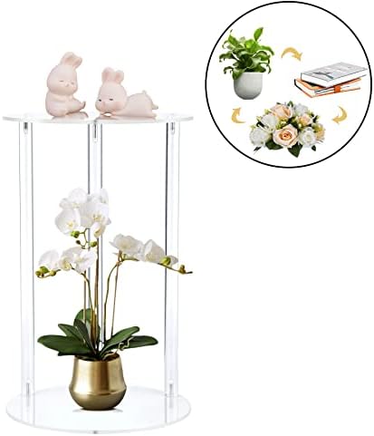 YourGift Clear Acrylic Plant Stand for Indoor Outdoor Use