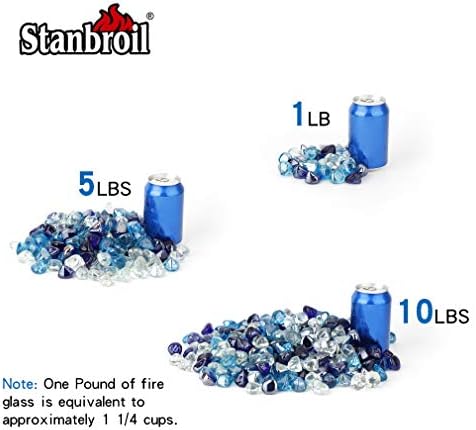 Stanbroil 10 Pound Blended Fire Glass 1 2 Inch
