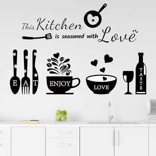 Rotumaty Kitchen Wall Stickers with Love Quotes Decor