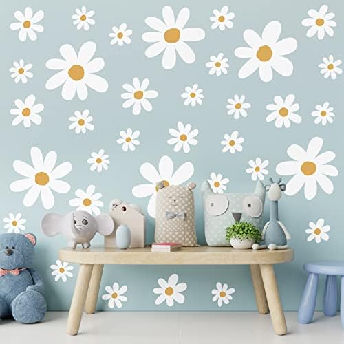TaoBary 12 Sheets Daisy Wall Decal for Home Decor