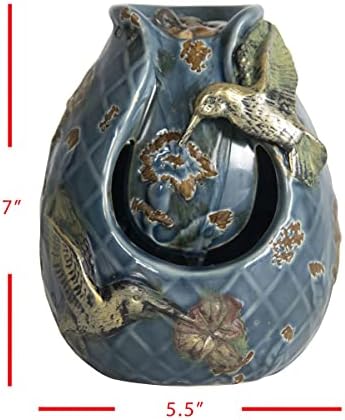 Foreside Home and Garden D9305 Blue Verdigris Hummingbird Fountain