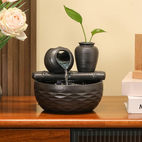 Ceramic Tabletop Fountain for Indoor Home Office
