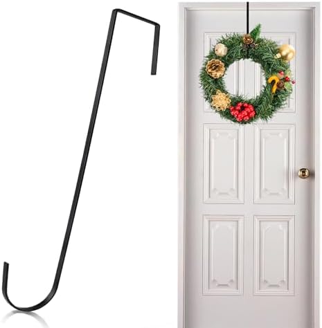 12 Inch Black Wreath Hanger for Front Door