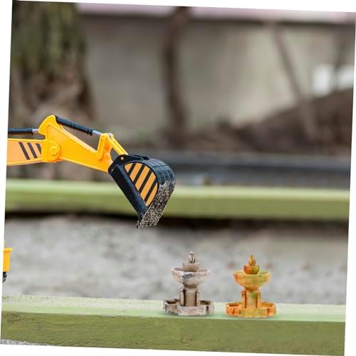 3pcs Miniature Resin Fountain Decor for Garden and Home