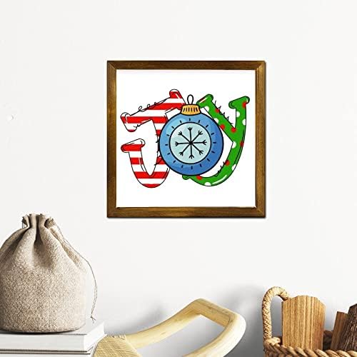 Christmas Joy Ball Framed Wooden Welcome Sign