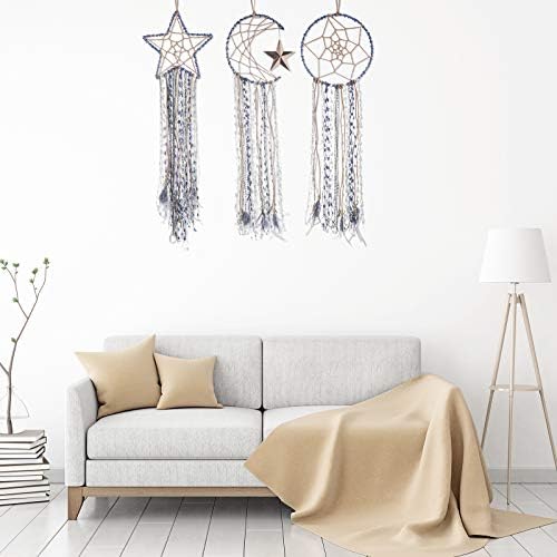 Jetec 3 Piece Blue Dream Catcher Wall Decor