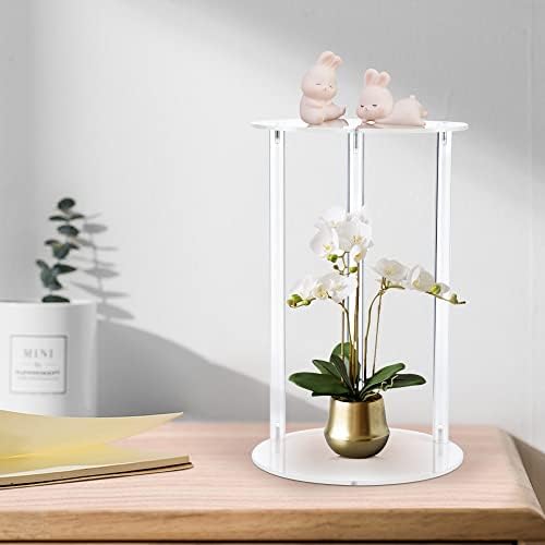YourGift Clear Acrylic Plant Stand for Indoor Outdoor Use