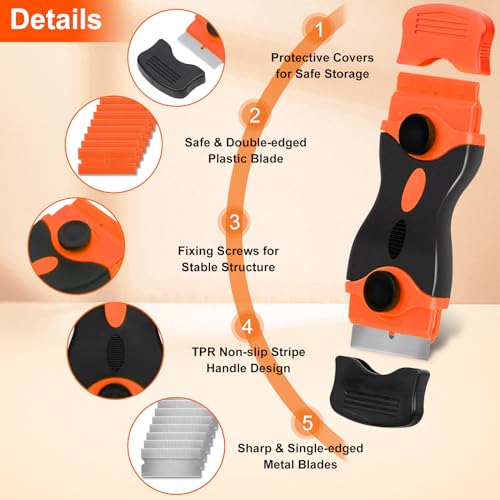 THINKWORK Razor Scraper Set 2 Pack with 40 Blades