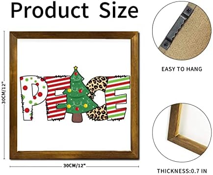 Merry Christmas Wood Framed Sign 12x12 Inches