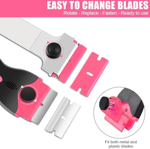 4 Pack Razor Blade Scraper Tool Set with 50 PCS Blades