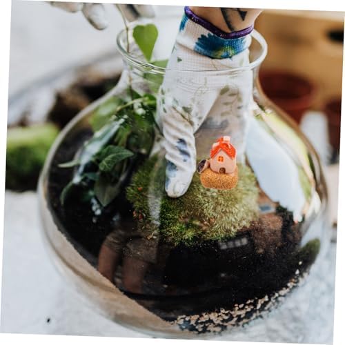 3pcs Miniature Resin House Decor for Terrarium and Garden