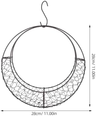 11 Inch Iron Wire Wreath Frame Hanger - Moon Shape Hanging Plant Holder