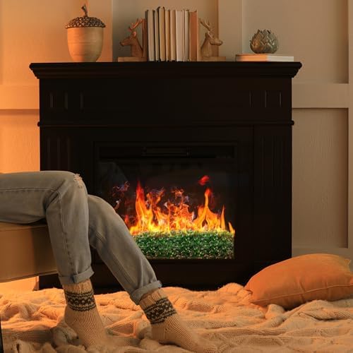 Mr Fireglass 12-Inch Polygon Fire Glass Emerald Green 10 Pounds