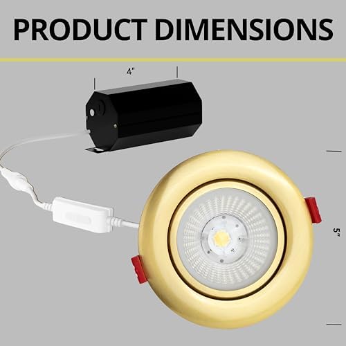 4 Inch Gimbal Downlight with Brushed Brass Finish
