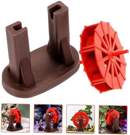 MAGICLULU Red Plastic Water Wheel Garden Fountain Decor