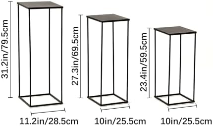VINCIGANT 3PCS Black Metal Plant Stand Set