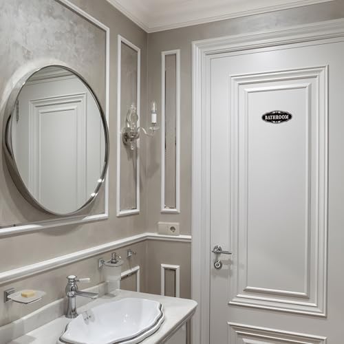 3PCS Weatherproof Bathroom Door Signs Sticker Decals