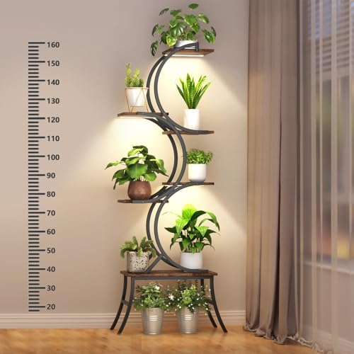 Tall 6-Tier Plant Stand with LED Grow Lights