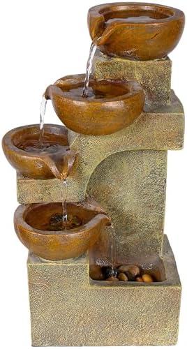 Alpine Corporation WCT726 Tabletop Waterfall Fountain with Stone Look