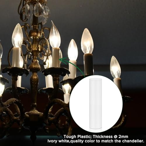 35 Inch White Plastic Candle Covers Set of 6