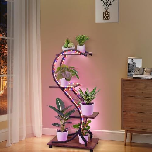 RVHOME 4 Tier Indoor Plant Stand with Grow Lights
