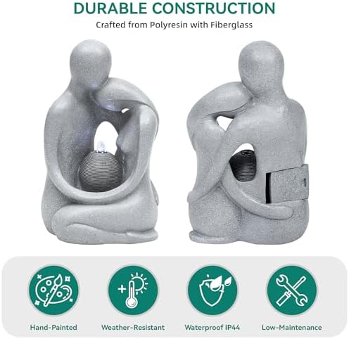 21 Tabletop Fountain with Artistic Couple Statue
