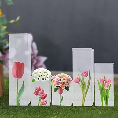 5 Pcs Clear Acrylic Pedestal Display Stands for Decorations