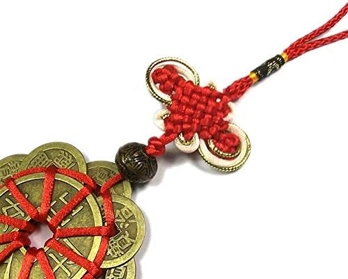 Chinese Feng Shui Ten Emperor Money Coins with Red Tassels