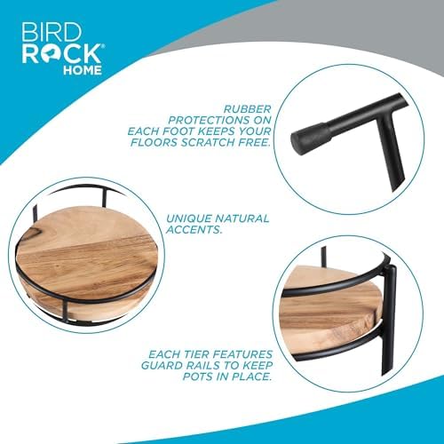 BIRDROCK HOME 3-Tier Plant Stand with Rubber Feet