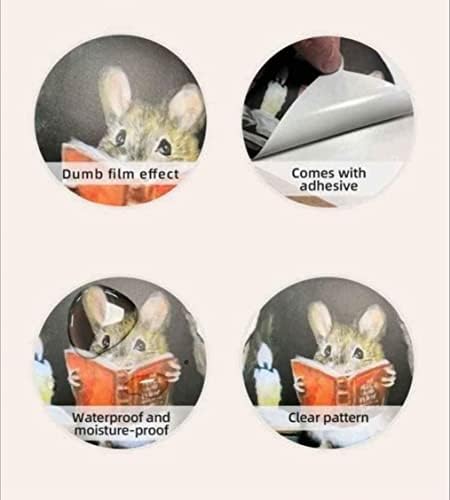 2 Stickers Mouse Reading Book Wall Decal 3D Sticker Funny 2 Pack