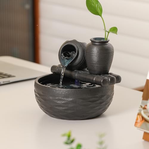Ceramic Tabletop Fountain for Indoor Home Office