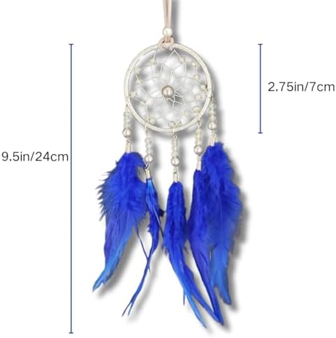 Small Dream Catcher for Car Boho Hanging Decor Blue