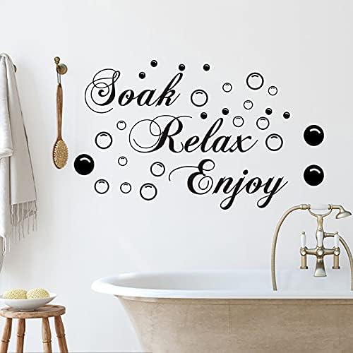 Bathroom Wall Stickers with Bubble Decals and Inspirational Quotes