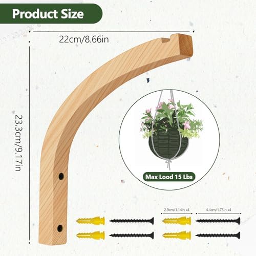 FGSAEOR Wall Plant Hanger Hooks 8 Inch 2 Pack