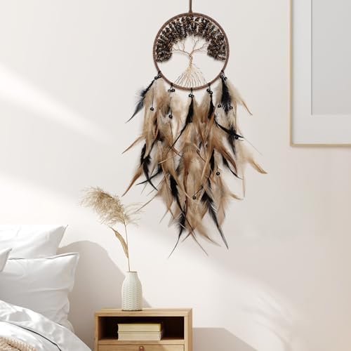 Handmade Black and Brown Dream Catcher Wall Decor