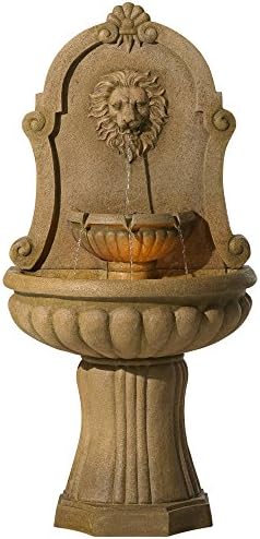 Royal Savanna Lion 58 High Faux Stone Floor Fountain with Light