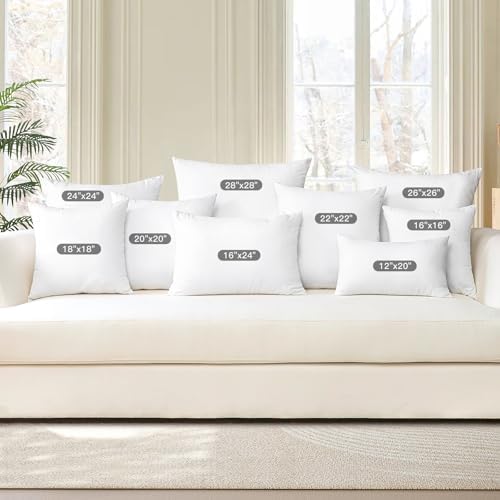 OTOSTAR Waterproof Throw Pillow Inserts 18x18 Inches Pack of 2