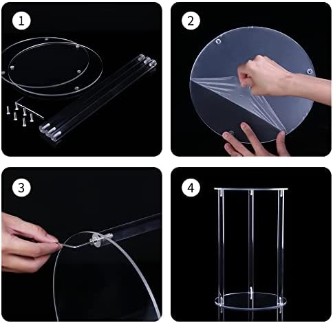 YourGift Clear Acrylic Plant Stand for Indoor Outdoor Use