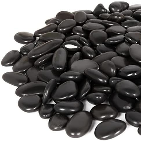 GASPRO 30 Pound Black Polished Pebbles for Garden Decor
