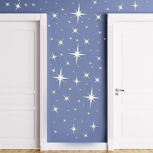 Zonon 82-Piece 3D Mirror Wall Sticker Decor Silver