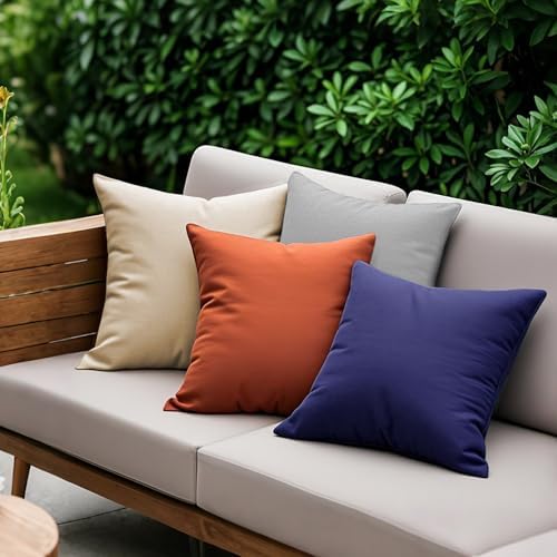 Premium 18x18 Inch Outdoor Throw Pillows 2 PCS Red